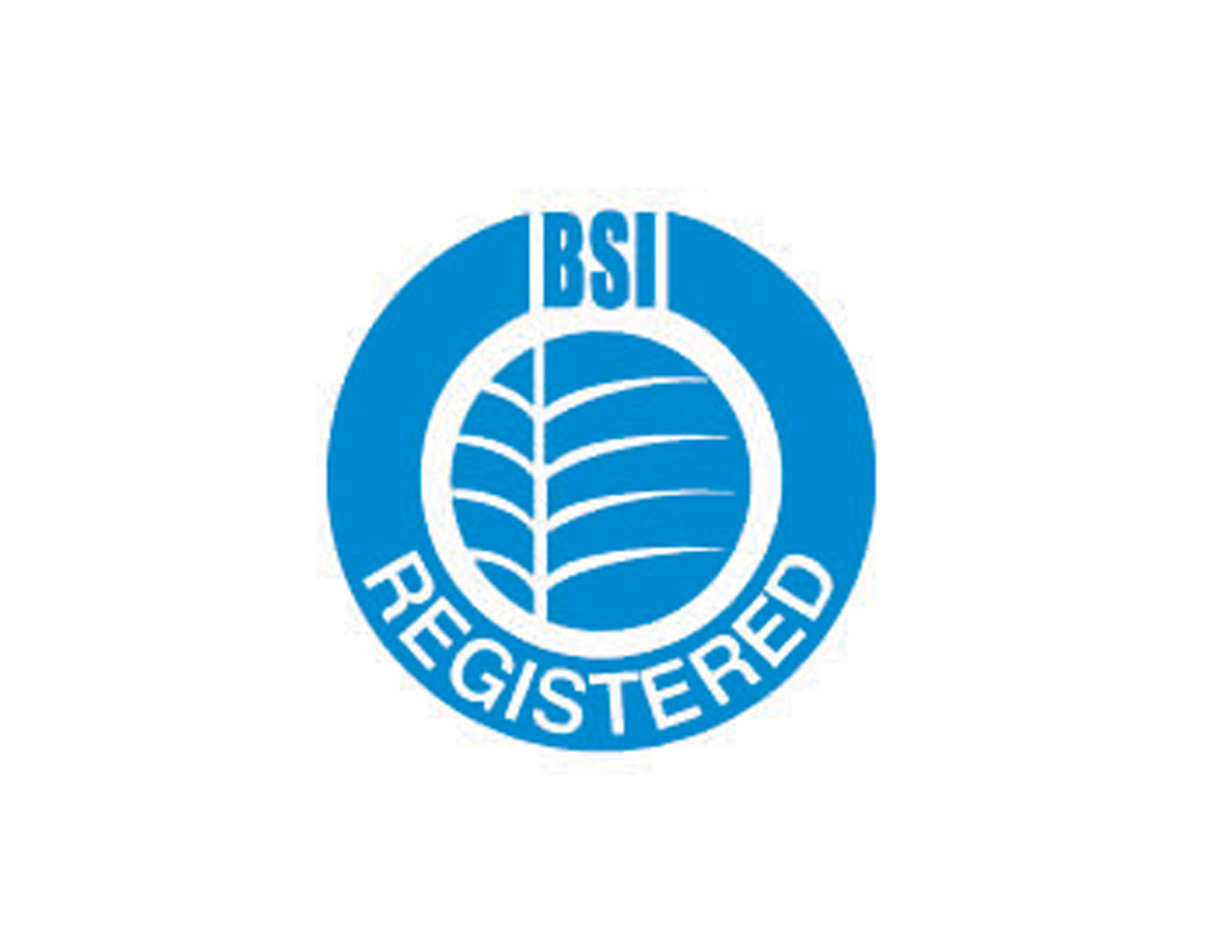 REGISTERED化工企业商标设计采用蓝色圆形结构，顶部是BSI简称，中间是农作物的抽象图形